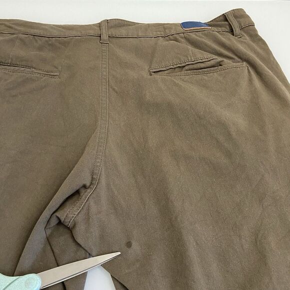 Mugsy Olives Chino Pants Mens 40/31 Green Stretch Slim Preppy School Casual Read - Picture 10 of 10